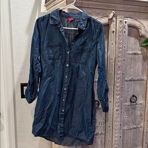 Guess Dark Blue Denim Shirt Dress